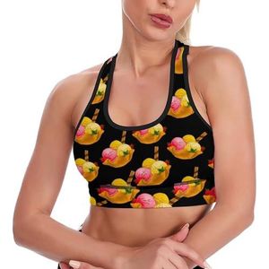 Kleurrijke Ice Cream Vrouwen Tank Top Sport BH Yoga Workout Vest Atletische BH's