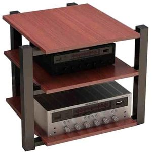 3-laags AV-mediastandaard CD-spelerstandaard Stereo-component-opbergkast, Stereo-component-opbergkast For Thuis/kantoor/theater(Teak color)