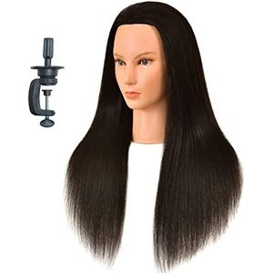 70 cm - 70 cm Cosmetology Mannequin Training Head met synthetische vezel - Emily