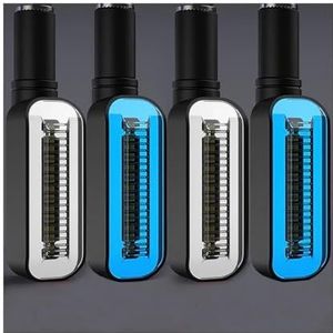 Richtingaanwijzer Licht Universele M10 Motorfiets Richtingaanwijzers Motorfiets LED Richtingaanwijzers Ingebouwde LED Relais Motorfiets Knipperlicht Stop Signalen Lichten(2pcs Blue+2pcs White)