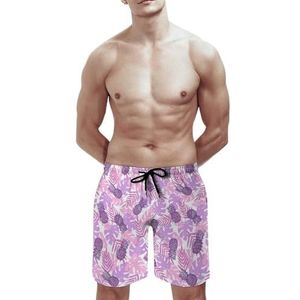 SANYJRV Hawaii Zwembroek met tropische print voor heren, casual ademende sportbroek, elastische korte broek met trekkoord, Kleur 2, 3XL