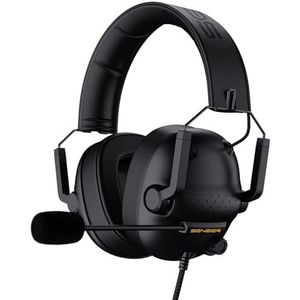 SENZER SG500 Surround Sound Pro Gaming Headset met ruisonderdrukkende microfoon - zachte traagschuimvulling - draagbare opvouwbare hoofdtelefoon voor pc, PS4, PS5, Xbox One, Switch - zwart