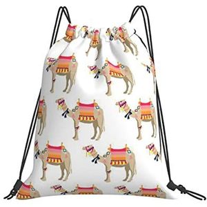 351 Rugzak met trekkoord, 42 x 36 cm, camel gepersonaliseerde tas met trekkoord, waterafstotende lichte rugzak voor volwassenen, touw, zwemtas, voor activiteiten, sportschool, school, Tas met