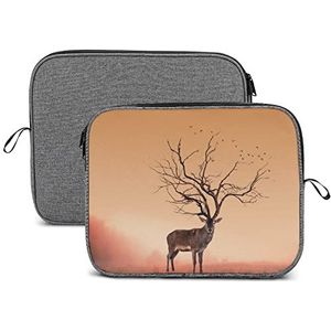 Dry Tree Like Red Deer Stag Laptop Sleeve Case Beschermende Notebook Draagtas Reizen Aktetas 14 inch