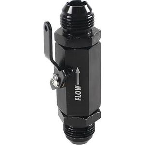 2PC auto AN6 inline brandstofafsluitklep gesneden, uit met kabelhendel 6AN aluminium zwart Voor benzine, diesel, kerosine, biodiesel