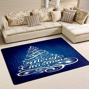 Gebied tapijten 100 x 150 cm, kerstboom glitter zilveren ster vloertapijt grote kantoormatten waterabsorberend flanel mat tapijt, voor keuken, woonkamer