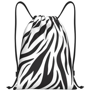 YWSOTRE Zebra Print, trekkoord Sackpack Unisex String Bag Sport Gym Bag Casual Dagrugzak Trekkoord Rugzak, M, zoals afgebeeld, Eén maat