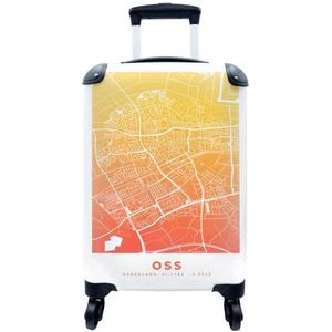 MuchoWow® Koffer - Stadskaart - Oss - Geel - Oranje - Past binnen 55x40x20 cm en 55x35x25 cm - Handbagage - Trolley - Fotokoffer - Cabin Size - Print