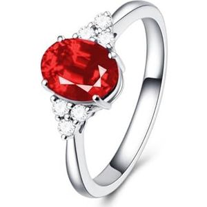 Damesduivenbloed robijnrode ring 18k vergulde roodgroene saffier ingelegde diamanten edelsteen ringarmband (Color : Red_Openingadjustable)