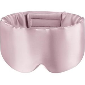 2 stuks moerbeizijde slaapmasker oogbedekking verduistering voor zijslaper reizen ooglapje zachte blinddoek glad om te slapen (roze)