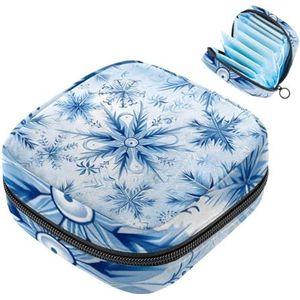 MUOOUM Kerst Sneeuwvlok Patroon Maandverband Opbergtas Draagbare Menstruatie Tas Voor Vrouwen Tiener Meisjes Menstruatie Cup Pouch Nursing Pad Houder