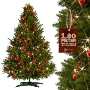 Deuba Kerstboom 180 cm LED Kerstverlichting Standaard Kunstkerstboom PE Groen