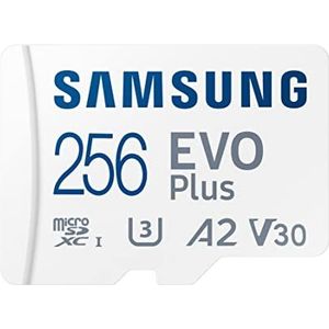 SAMSUNG EVO Plus met SD-adapter 256 GB Micro SDXC, tot 130 MB/s, uitgebreide opslag voor gamingapparaten, Android-tablets en smartphones, geheugenkaart, MB-MC256KA/AM, 2021