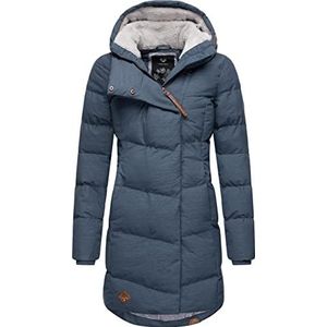 Ragwear Pavla Intl Winterjas voor dames, warme gewatteerde jas, lang, met capuchon, XS-6XL, Blue022, L