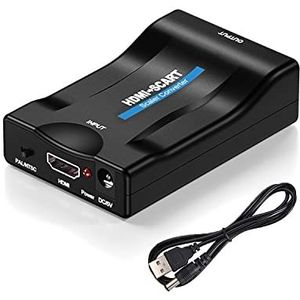 MEETTIKEY HDMI naar Scart Adapter - Audio Video Converter voor Ntsc/Pal TV Uitgang - Compatibel met Ps3/Ps2/Tv/Dvd