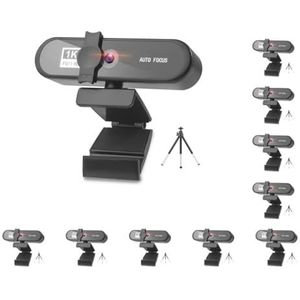 Mealoodiousmusea 10 set Computer Webcam Auto-focusing HD USB Online Verstelbare PC Camera met Microfoon Bedrade Vervanging Externe Web Cam Camcorder Zwart 1 K