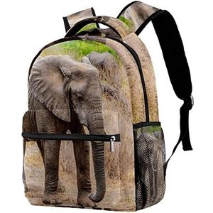Afrikaanse olifant grijs wandelen bos lichtgewicht rugzak klassieke casual dagrugzak