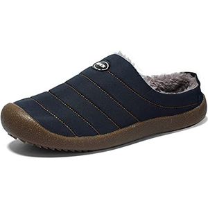 SMajong Winter Heren Slippers Warm Womens Waterdichte Slip op Schoenen Bont Gevoerd Thuis Schoenen Slippers Anti-Slip Outdoor Wandelschoenen Maat