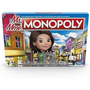 Hasbro Ms. Monopoly Board Game; Eerste spel waar vrouwen meer dan mannen maken; functies uitvindingen door vrouwen; spel voor gezinnen en kinderen vanaf 8 jaar