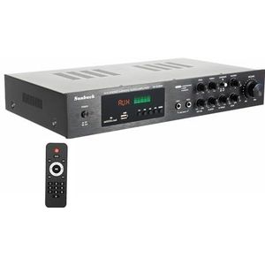 Levkitch 5.1-kanaals AV-ontvanger met 5.0 Bluetooth ontvangst, FM-radio, audio-stereo-versterker en SD/USB/RCA/AUX-interface, dubbele microfooningang, karaoke-audio-onvanger
