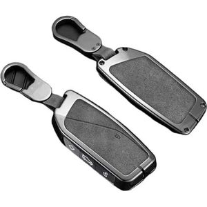 Sleutelbehuizing Zinklegering + Leer Slimme Afstandsbediening Autosleutel Case Cover Fob Sleutelhanger Voor BMW G07 LCI 740Li 735i X7 X1 U11 I7 IX XM 2023 2024 7 Serie Autosleutelhoesje(Brown chain)