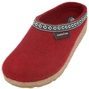 HAFLINGER Grizzly Franzl Felt Slipper Felt Clog rubino, taglia 39