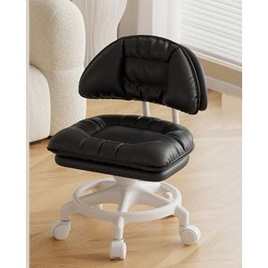 JUXDZISHW Zwart, B, lage rolkruk, 360° draaibare rolkruk en rolkruk met rugleuning, 360° draaibare kruk voor sport, yoga