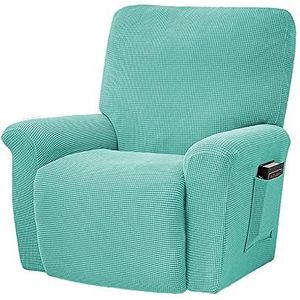 Sofa-slipcover met zak, 4-stuks polyester slip zachte bank bankafdekking, recliner stretch sofa wasbare bankdeksel Hoezensets (Color : Water Orchid)