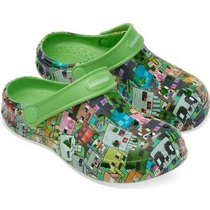 Minecraft jongens clogs zomerschoenen, Groen zonder bedels, 34/35 EU