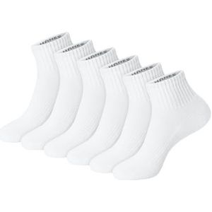Hanes Witte effen zwarte sokkenpakket, 6 paar, gewatteerde enkelstijl