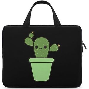 Leuke Cactus in Groene Pot Laptop Tas Duurzaam Waterdicht Notebook Draagtas Computer Tas Aktetas 13 inch