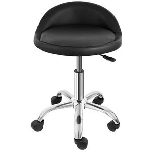 Verstelbare hydraulische draaibare salonstoel met hoogteverstelling, tatoeage, gezichtsmassage, spa, medisch, met rugleuning, wielen(Black)