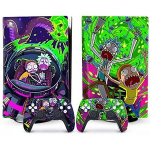 Toxxos PS5 Skin Disc Edition Anime Console en Controller Vinyl Cover Skins Wraps voor Playstation 5 Disc Versie CD-ROM Versie Paars en Groen