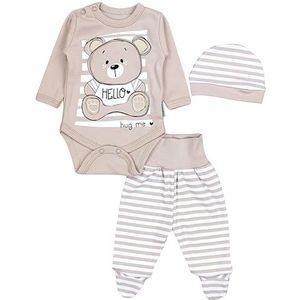 TupTam Babykleding Set met Opdruk 3-delig, Teddybeer Beige, 50
