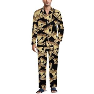 USA Kunstschaatsen Heren Pyjama Set Tweedelige Button Down Nachtkleding Lange Mouw Top En Broek Loungewear