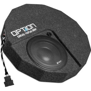 Option Drive10-Flat Plug & Play-subwoofer compatibel met VW Golf 8 (CD, sinds 2019, fabriek H/K audiosysteem)