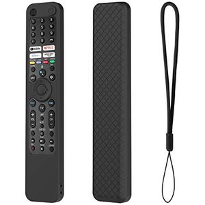 TV-afstandsbediening siliconen hoes beschermhoes voor Sony RMF TX600C TX600P TX600U TX600E TX621P TX621E TX520U TX520P Serie Afstandsbediening Zachte Stofdichte Cover met Lanyard (zwart)