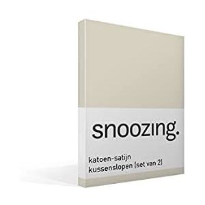 Snoozing - Katoen-satijn - Kussenslopen - Set van 2 - 60x70 cm - Ivoor