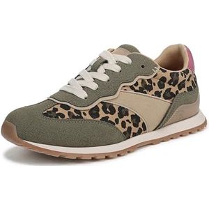 Blowfish Malibu Valley Sneaker voor dames, Olijf/Luipaard, 38 EU