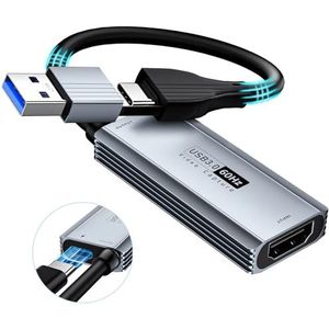 USB 3.0 video capture card met 100W PD HDMI naar USB/USB C 1440P 30fps/1080P 60fps Live en opname van video, audio en games MS2130 voor Switch, Xbox, PS4/5 live-uitzending, gamen en streaming