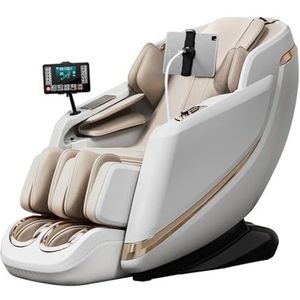 4D Massagestoel, Slimme Relaxfauteuil Voetmassage Elektrische Massage LED-touchscreen Bluetooth-connectiviteit Spraakbediening Geschikt Voor Kantoren(Bianco)