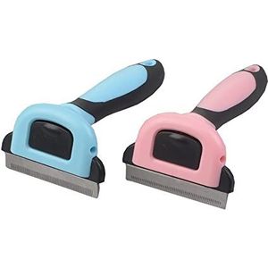 DYLIJU Harken Hondenhaarverwijderaar Kattenborstel Grooming Tools Huisdier Kammen Afneembare Clipper Attachment Huisdier Trimmer Kammen Gereedschap hond verzorging borstel (Kleur: Blauw, Maat: Klein)