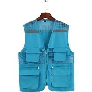 Kamizelki bezpieczeństwa, Veiligheidsvest Hi-Vis Mesh Reflecterende Zakken Ritssluiting Buitenwerk Multicolor Meerdere Maten(A,3XL)