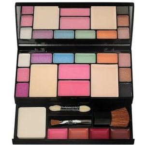 MQPALZKD 18 kleuren make-upset met penseel inclusief oogschaduw, lipgloss, wenkbrauwpoeder, cadeauset