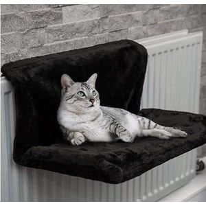 OROMYO Verwarmingsligstoel voor katten, 46 x 30 x 25 cm, verwarmingsligstoel, katten, stabiel, gezellig, pluche, knuffelzak voor radiatoren, kattenhangmat, verwarming voor katten, klein huisdier