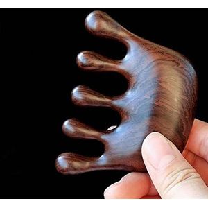 Multifunctionele meridiaan massage kam hoofd stimulator hoofdhuid grote tand sandelhout haaruitval kam 1 stuk (kleur: massage kam H)