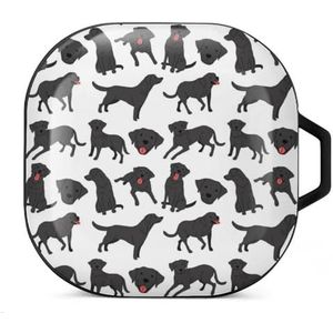 Labrador patroon oordopjes hoesje compatibel met Samsung hard shell beschermhoes zwart-stijl