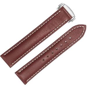 dayeer Echt lederen horlogeband voor Omega 300/150 horlogeband met vouwgesp Accessoires polsband (Color : Brown C, Size : 20mm)