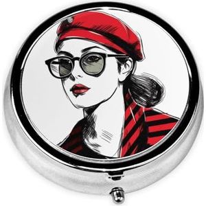 Pillendoosje 3 compartimenten medicijnpillendoosje meisje dragen zonnebril kleine pillendoos voor portemonnee zak metalen pillenorganizer reizen pillendoos mini medicijnopbergdoos voor reizen of