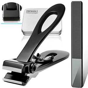 EBEWANLI Rechte nagelknipper, 17 mm brede kaakopening, extra grote teennagelknipper voor dikke nagels of stoere vingernagel en ingegroeide teennagel, zware dikke teennagelknipper voor senioren,